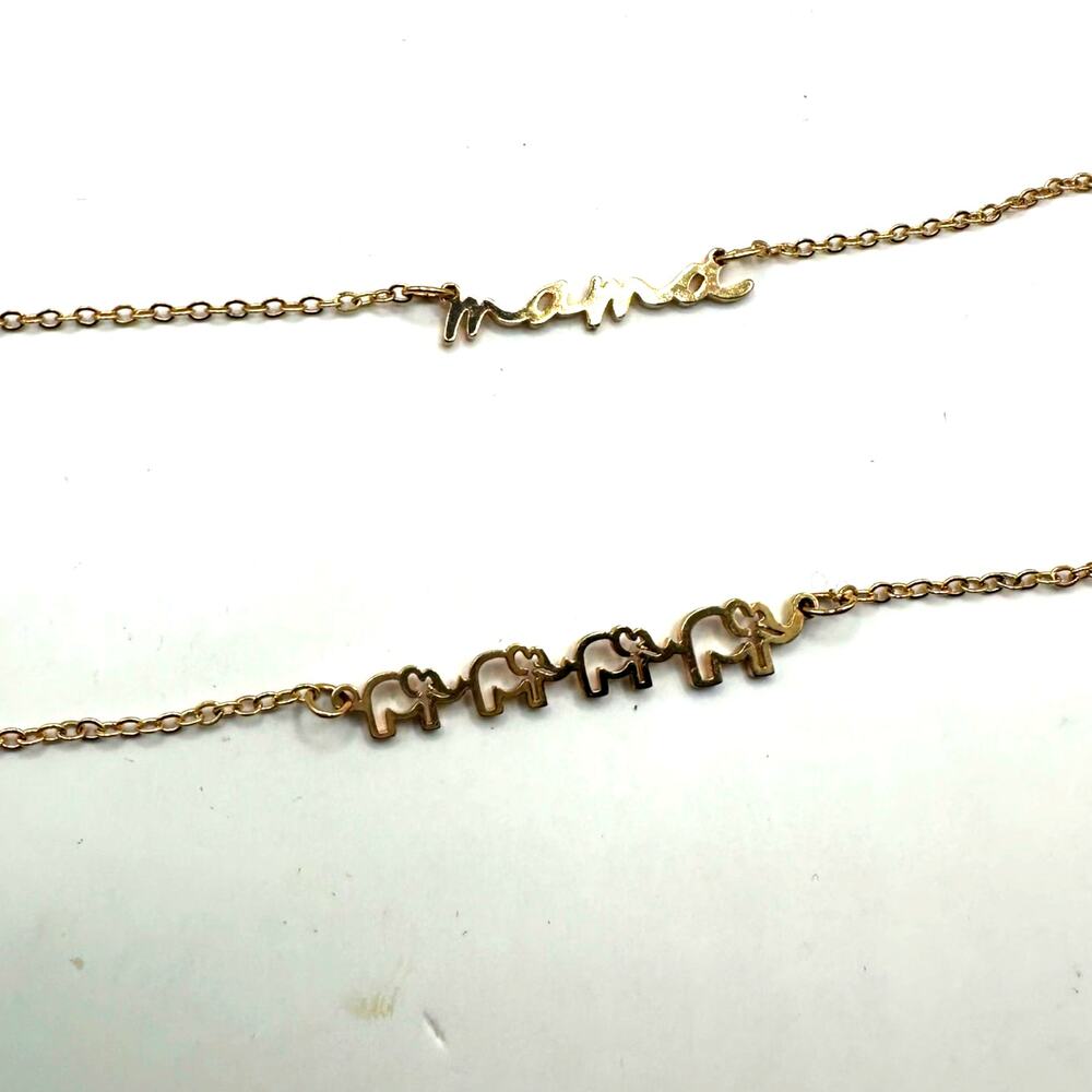 Mama Baby Elephant Set of 2 chain bracelets bundle costume jewelry